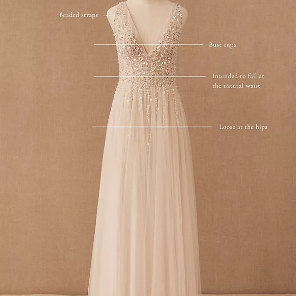 Anthropologie BHLDN Written in the Stars Beaded Wedding Dress Gown